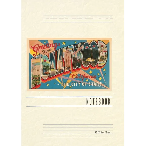 Vintage Lined Notebook Greetings from Hollywood, California - Paperback