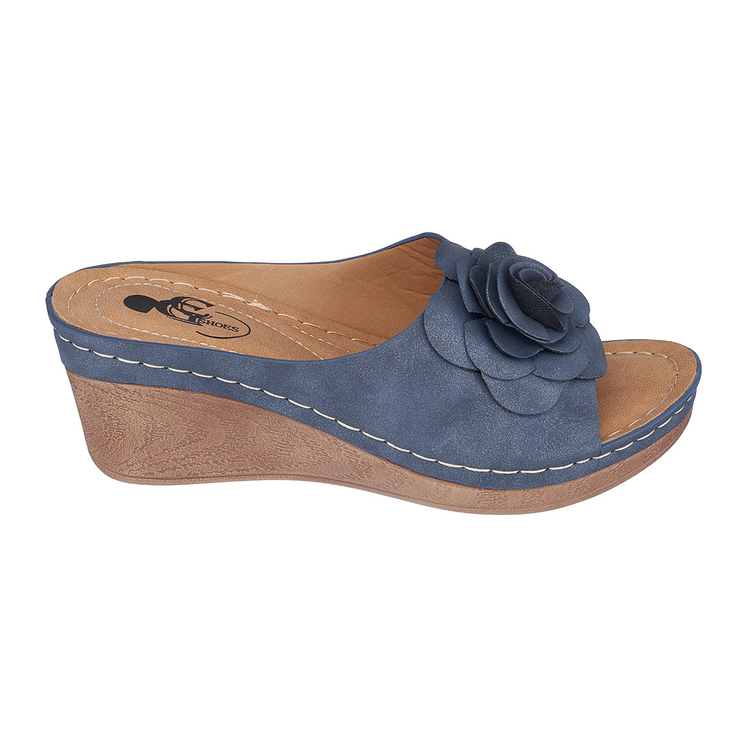 Women's Tokyo Navy Wedge Sandals