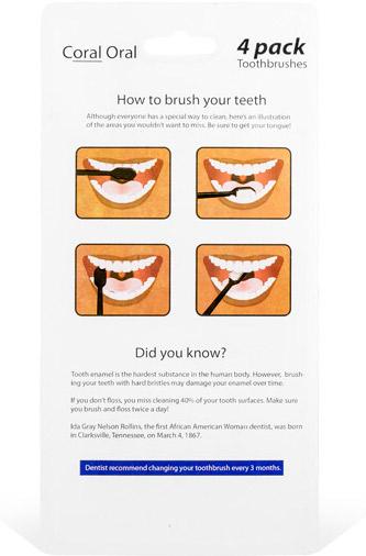 4-Pack Toothbrushes
