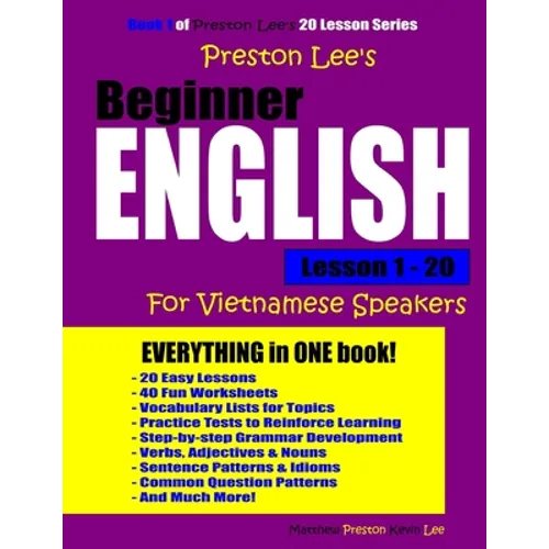 Preston Lee's Beginner English Lesson 1 - 20 For Vietnamese Speakers - Paperback