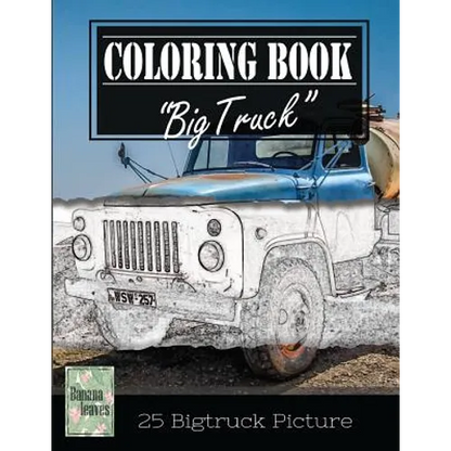 Classic Truck Jumbo Car Sketch Grayscale Photo Adult Coloring Book, Mind Relaxation Stress Relief: Just added color to release your stress and power b - Paperback