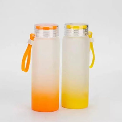 17oz Sublimation blank frosted glass Ombre gradient Tumblers Water Bottle