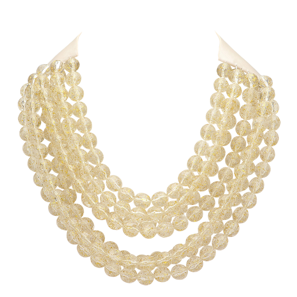 Women's Chunky Multi-Strand Beaded Statement Necklace with Magnetic Clasp