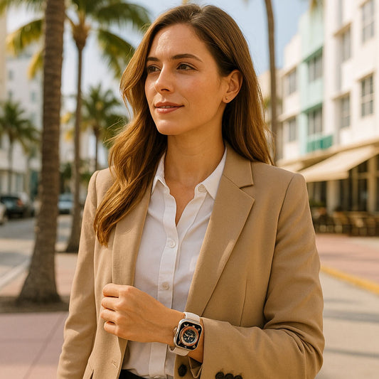 Apple Watch Cream Leather Strap - Boston