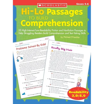 Hi-Lo Passages to Build Comprehension: Grades 5?6: 25 High-Interest/Low Readability Fiction and Nonfiction Passages to Help Struggling Readers Build C - Paperback