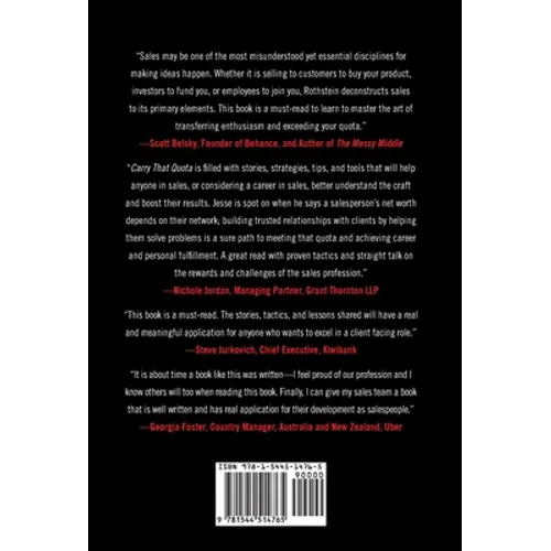 Carry That Quota: Sales Tactics and Stories By the Rep For the Rep - Hardcover