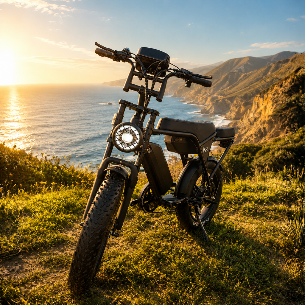 V8 Fat Tire Electric Bike (1000W–1500W)