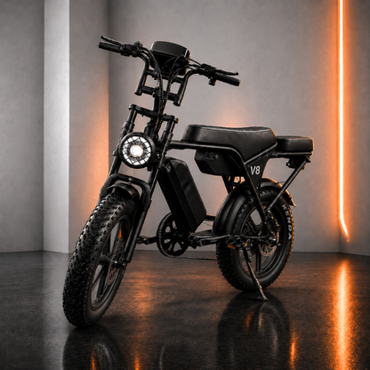 V8 Fat Tire Electric Bike (1000W–1500W)