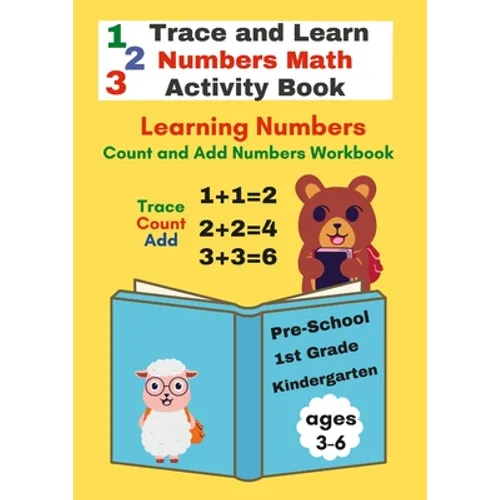Trace and Learn Numbers Math Activity Book ages 3-6 Pre-School to 1st Grade - Paperback