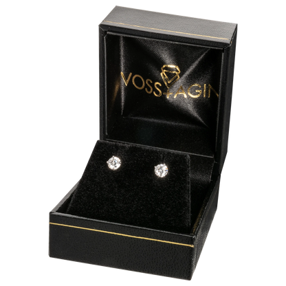 1.00 CTW AGI Certified Lab-Grown Diamond Stud Earrings in 14K Gold – E Color VS Clarity