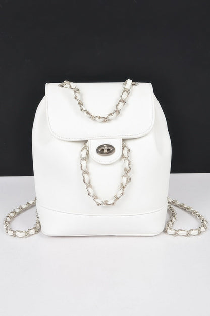Faux Leather Flap Backpack