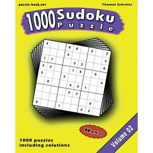 Sudoku: 1000 Hard 9x9 Sudoku, Vol. 2 - Paperback