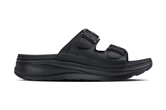 CALTO - X1660 - 2 Inches Taller (Black Buckle) - Dual Adjustable Buckle Sandal