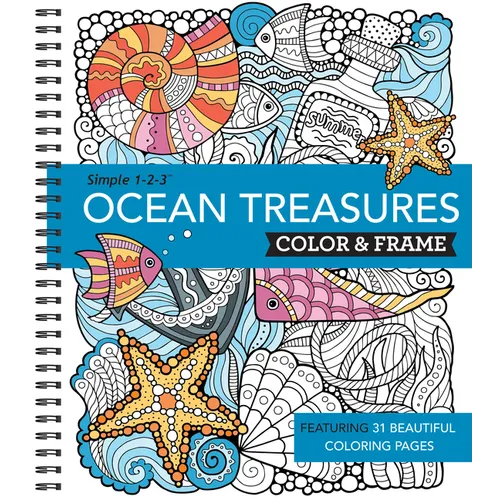 Color & Frame - Ocean Treasures (Adult Coloring Book) - Spiral