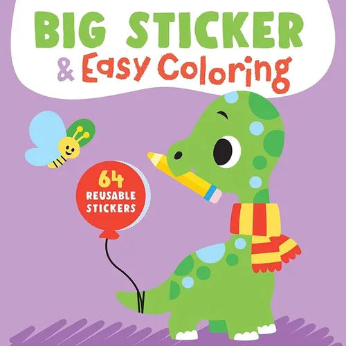 Big Sticker & Easy Coloring (Dinosaur): 64 Reusable Stickers - Paperback