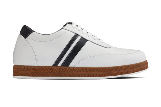 CALTO White Leather Sneakers - 2.8 inches - Y2821