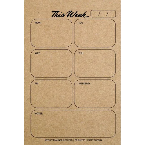 Weekly Planner Notepad: Kraft Brown, Daily Planning Pad for Organizing, Tasks, Goals, Schedule - Paperback