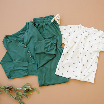 Women's Green Emerald Bamboo Christmas Pajamas