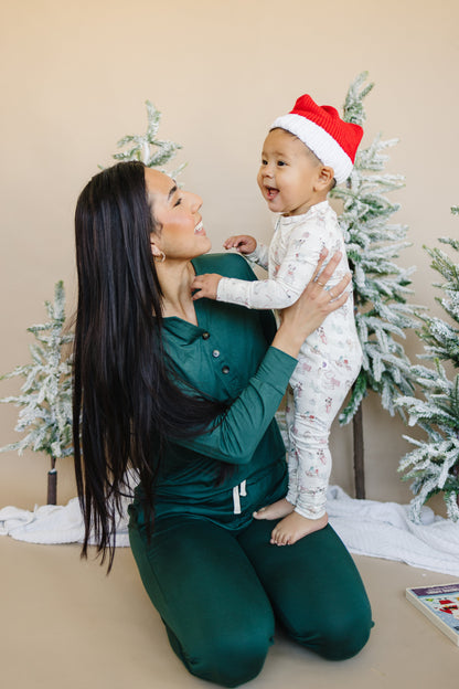 Women's Green Emerald Bamboo Christmas Pajamas