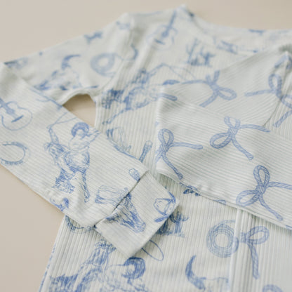 Cowboy Blues 2pc Ribbed Bamboo Pajamas