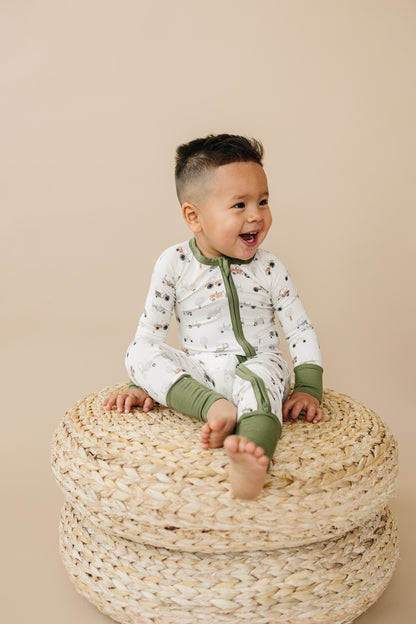 Tiny Tractors Bamboo Zippy Pajamas