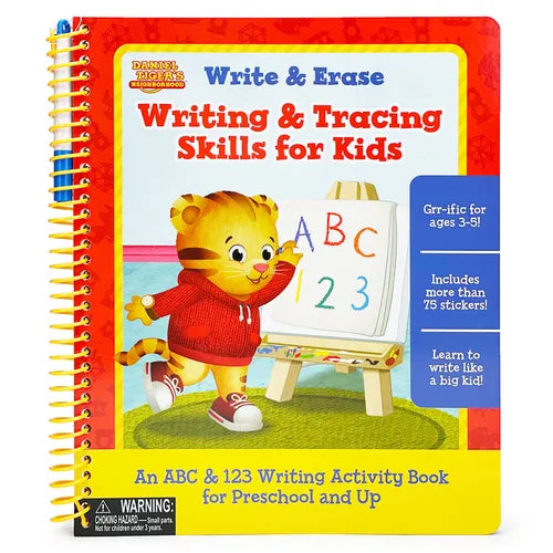 Daniel Tiger Write & Erase Writing & Tracing Skills for Kids - Spiral