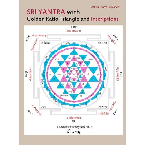 Sri Yantra with Golden Ratio Triangle and Inscriptions - Hardcover