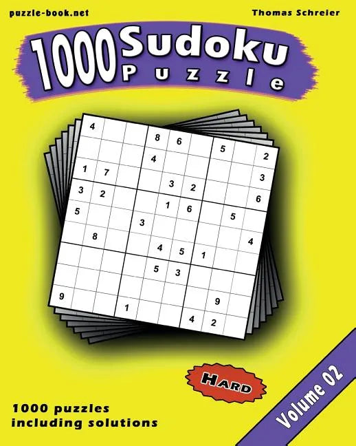 Sudoku: 1000 Hard 9x9 Sudoku, Vol. 2 - Paperback