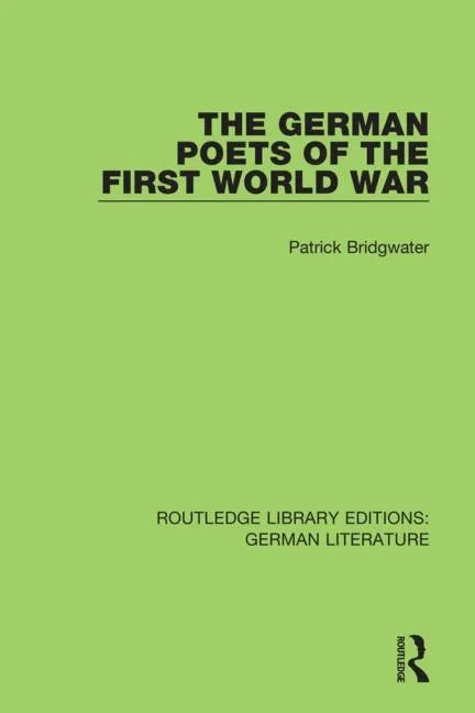 The German Poets of the First World War - Paperback