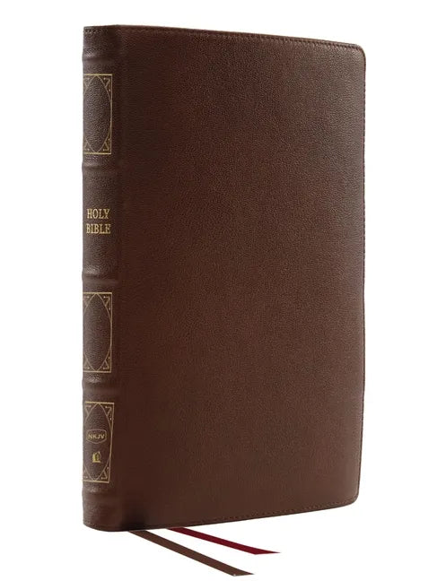 Nkjv, Deluxe Thinline Reference Bible, Genuine Leather, Brown, Red Letter, Comfort Print: Holy Bible, New King James Version - Leather