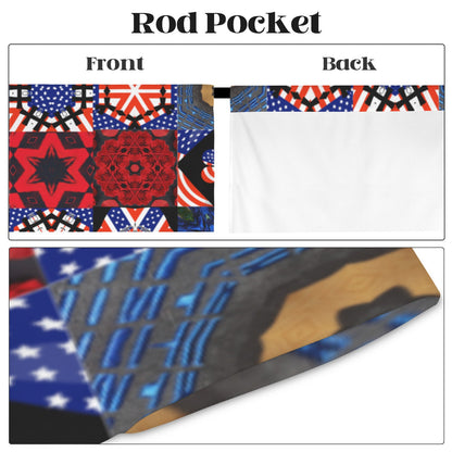 4th of July Pattern Window Curtain 52"x63" (2-Piece)(Made in USA)