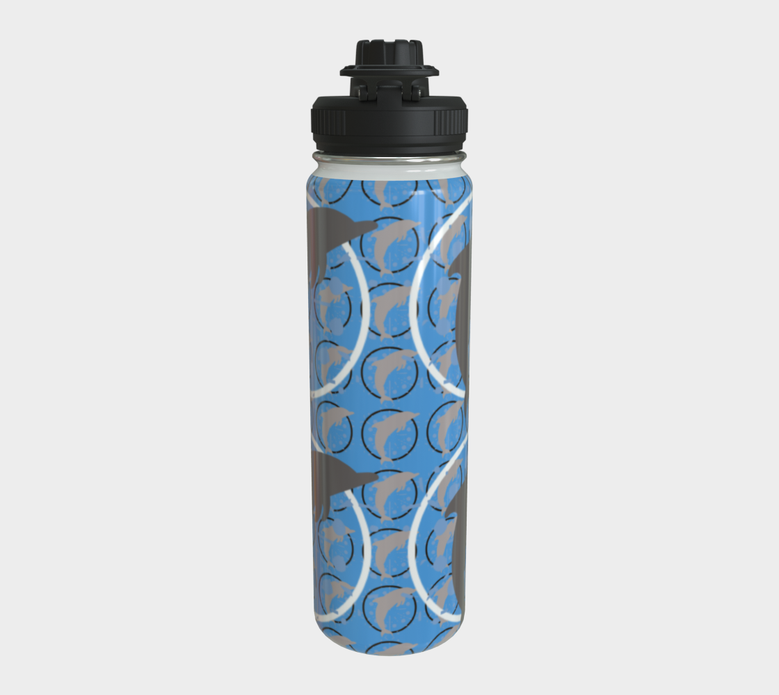 Blue Dancing Dolphins Steel Water Bottle