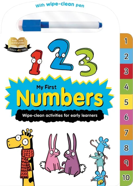 Help with Homework: My First Numbers-Wipe-Clean Activities for Early Learners: For 2+ Year-Olds-Includes Wipe-Clean Pen - Board Book
