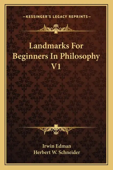 Landmarks for Beginners in Philosophy V1 - Paperback