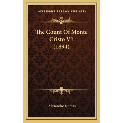 The Count Of Monte Cristo V1 (1894) - Hardcover