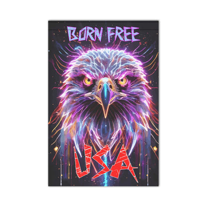 Born Free USA Electric Bald Eagle Garden Flag - 12" x 18" (Made in USA)
