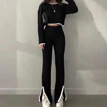 Women’s Casual Color-Block Two-Piece Set