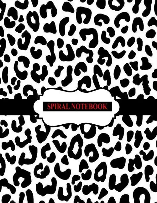 Spiral Notebook: Black and White Leopard Notebook, Spiral Journal/ Notebook with Blank Pages - Total 100 Pages Sheets, Size 8.5 x 11 - Paperback