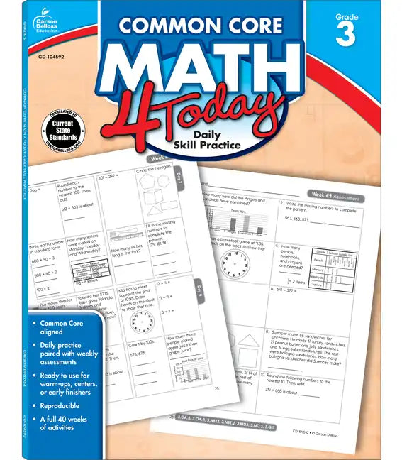 Common Core Math 4 Today, Grade 3: Daily Skill Practice Volume 6 - Paperback