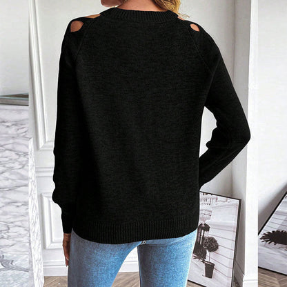Women's Casual Long Sleeve Hollow Out Sweater