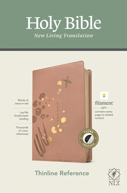 NLT Thinline Reference Bible, Filament Enabled Edition (Red Letter, Leatherlike, Pink, Indexed) - Imitation Leather