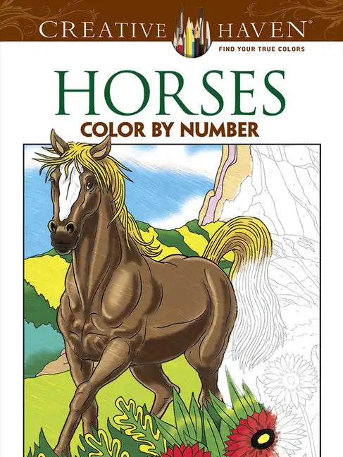 Horses Color by Number Coloring Book - Paperback