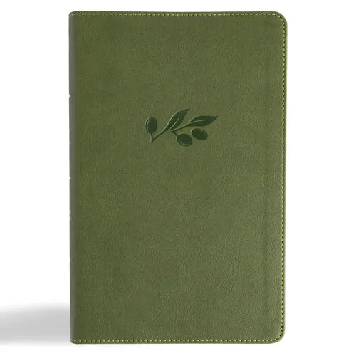 CSB Single-Column Personal Size Reference Bible, Olive Leathertouch - Imitation Leather