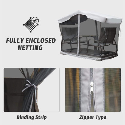 Alora 4-Seat Outdoor Aluminum Patio Swing Glider Bench With Canopy (SAK41726)