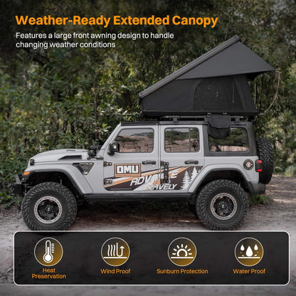 Trailora Nova Aluminum Hard-Shell Rooftop Tent With Ladder, Tri-Color LED Lighting, And Memory Foam Mattress [2-3 People] (SAK57409)