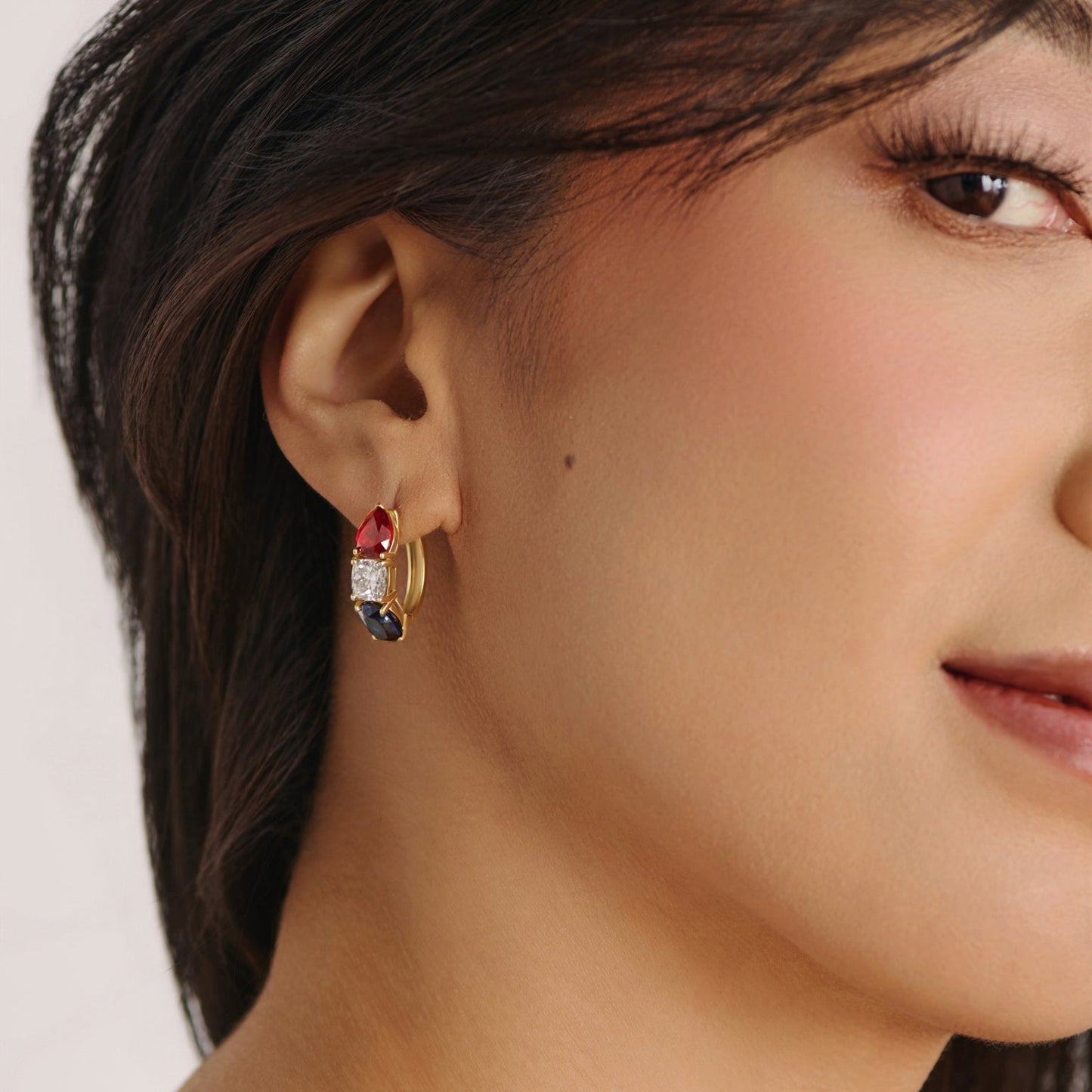 America250™ Signature Gemstone Hoop Earrings