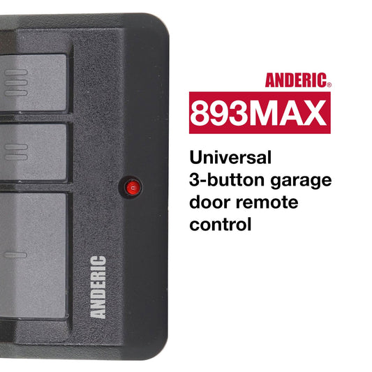 Anderic 893MAX Universal Garage Door Opener Remote Control for Liftmaster for Purple, Yellow, Green, Red, and Orange Learning Key
