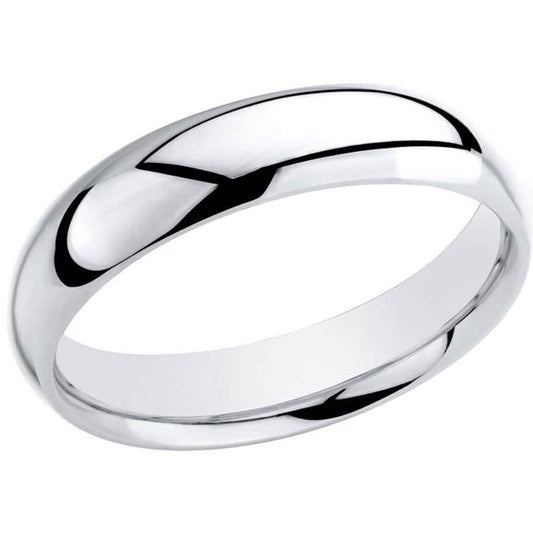 Anti-Tarnished High Polished Plain 5MM Wedding Unisex Band