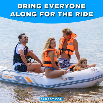 Aqua Marina A-Deluxe 8FT 4-Person Inflatable Speed Boat With Comfortable Rowing Seat And Adjustable Center Feet [BT-88850AL] (SAK20456)