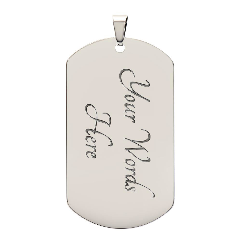 Adventure Awaits Motivational Graphic Dog Tags Necklace
